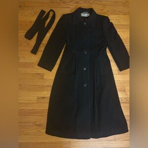 Vintage 80s 100% Wool Made in Italy Full Length Coat Evan Picone